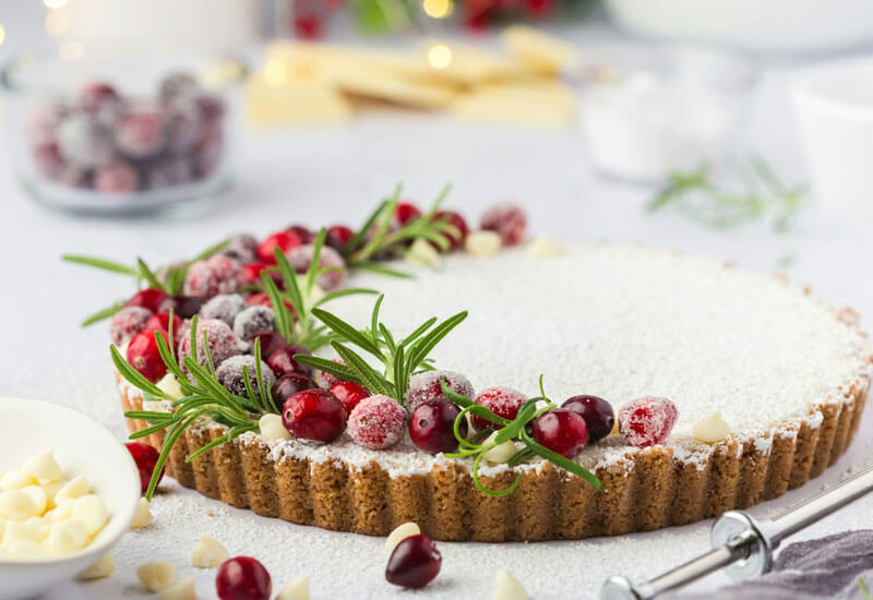 Cake topped with Cranberries Image