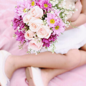 Girl Sitting with the Flowers - Image