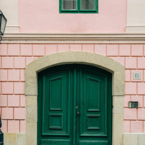 Green and Pink Building - Image