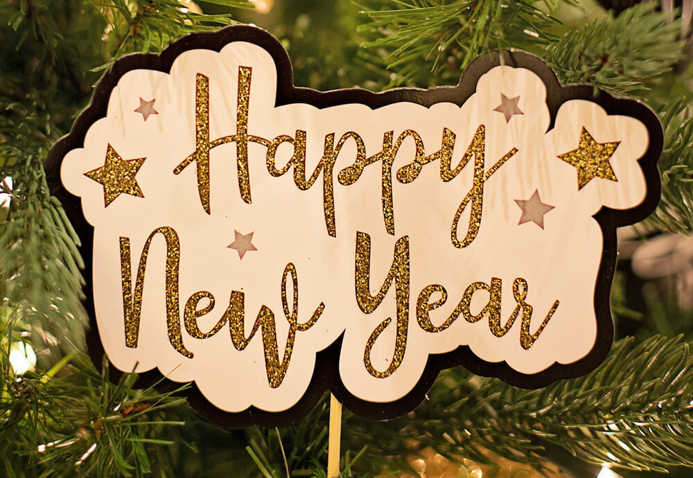 Happy New Year Wishes on decoration