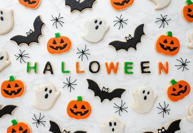 Lots of Decorated Halloween Cookies Image