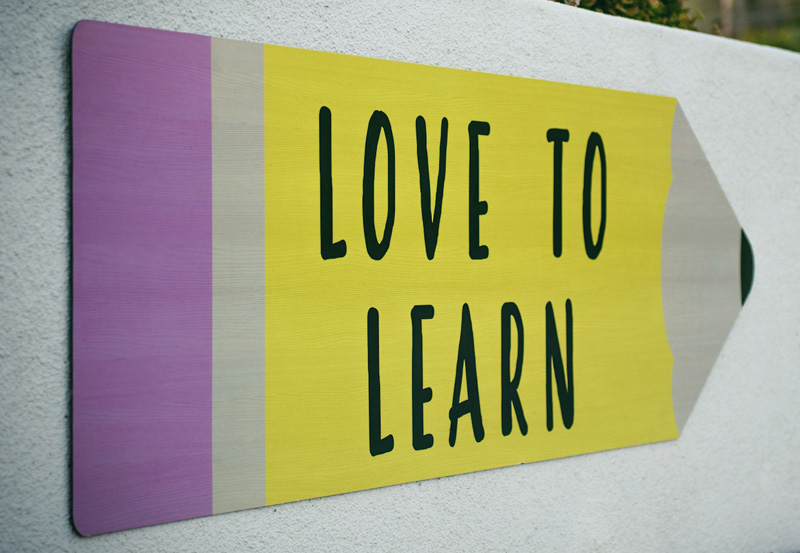 Pencil Signage on Wall Image