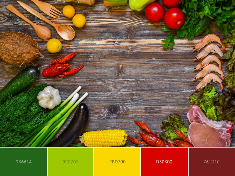 Raw food items on table