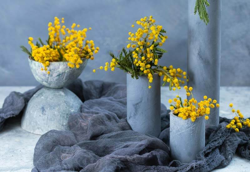 Three Vases with Yellow Flowers Image