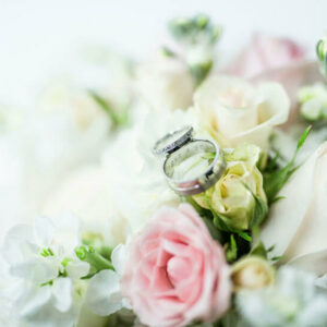 Wedding Rings with Flowers - Image
