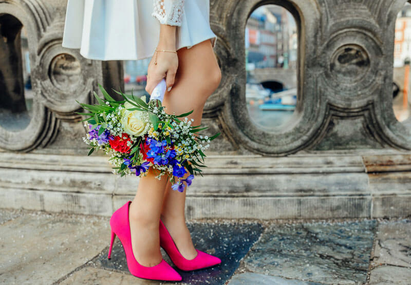 Woman Holding Flower Bouquet Image
