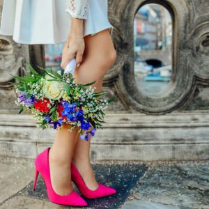 Woman Holding Flower Bouquet - Image