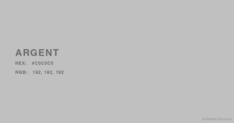 Argent color - Hex: #C0C0C0