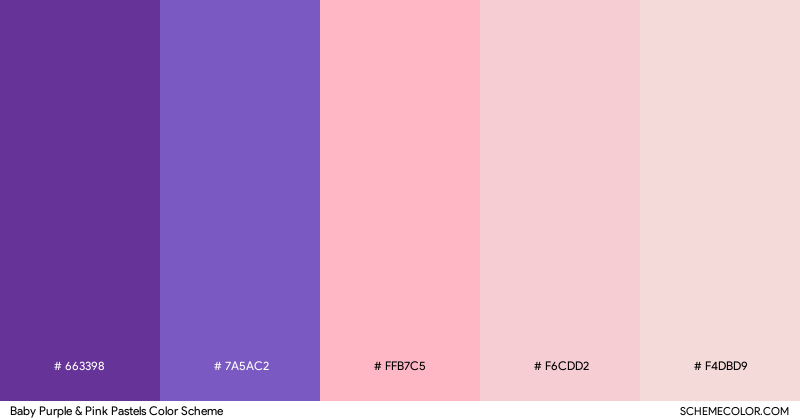 Baby Purple & Pink Pastels color scheme