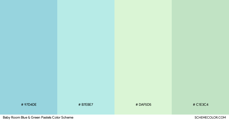 Baby Room Blue & Green Pastels color scheme