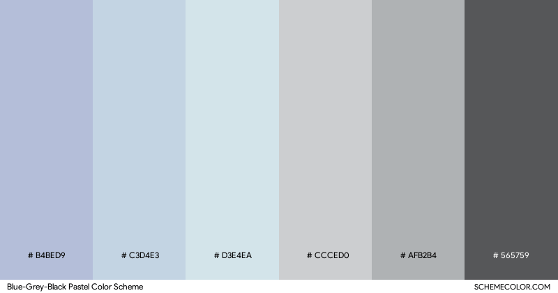 Blue-Grey-Black Pastel color scheme