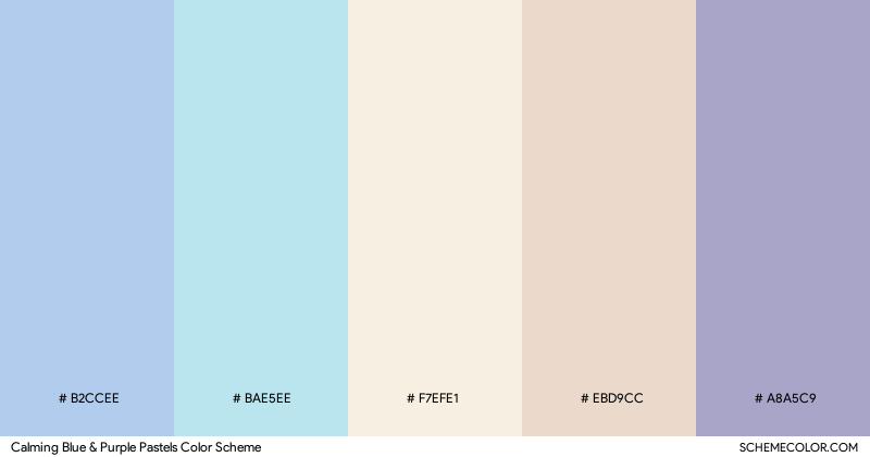 Calming Blue & Purple Pastels color scheme