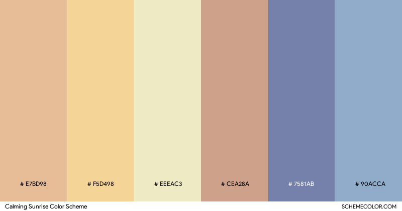 Calming Sunrise color scheme