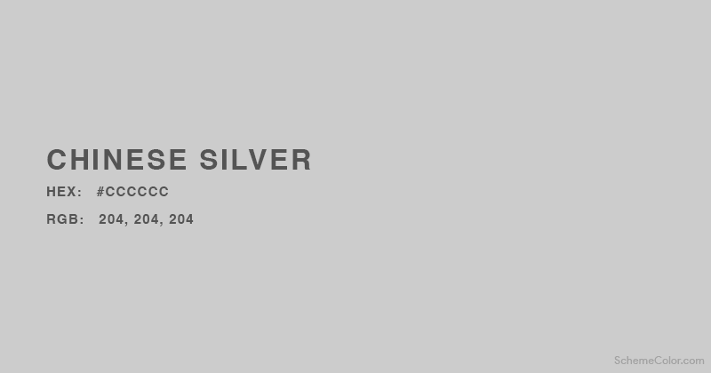 Chinese Silver - Hex: #CCCCCC