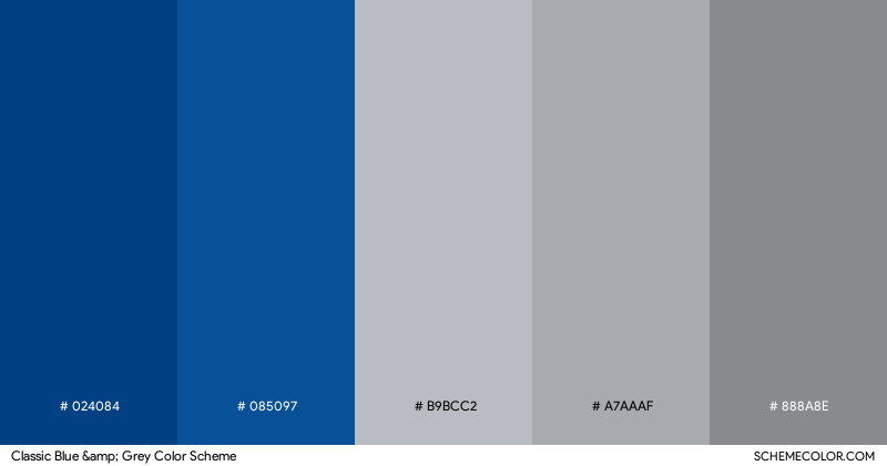Classic Blue & Grey color scheme