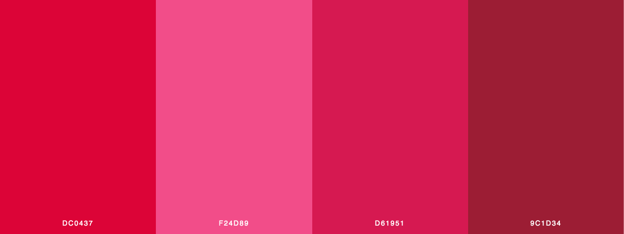 Color palette of a kiss