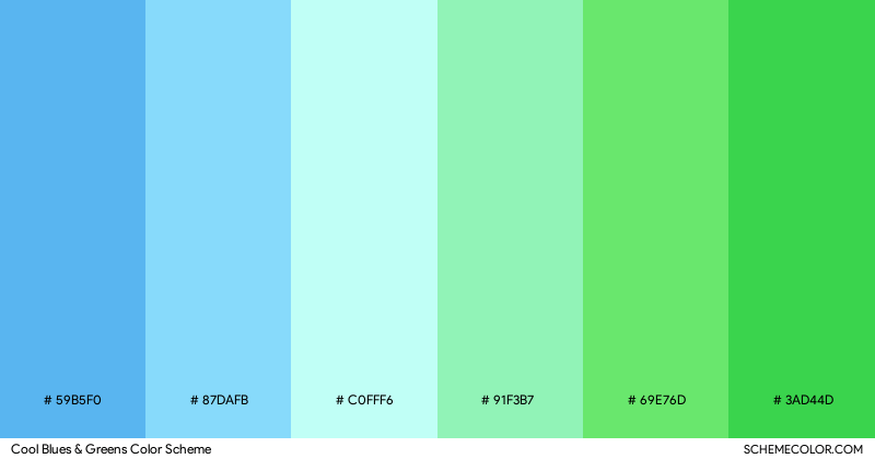 Cool Blues & Greens color scheme
