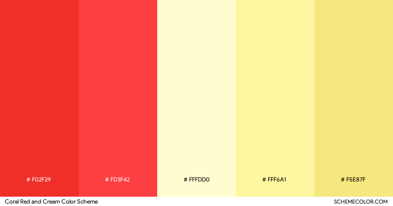 Coral Red and Cream color scheme