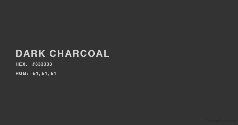 Dark Charcoal Color - Hex: #333333