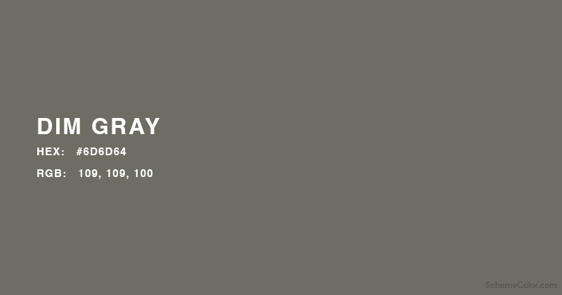 Dim Gray - HEX: #6D6D64