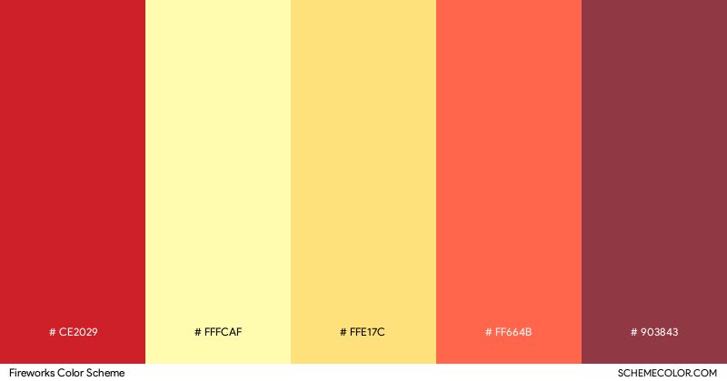 Fireworks color scheme
