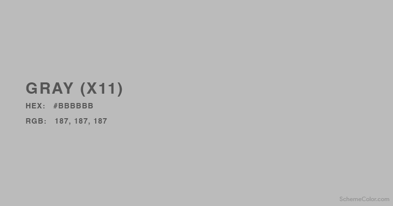Gray (X11) Color - Hex: #BBBBBB