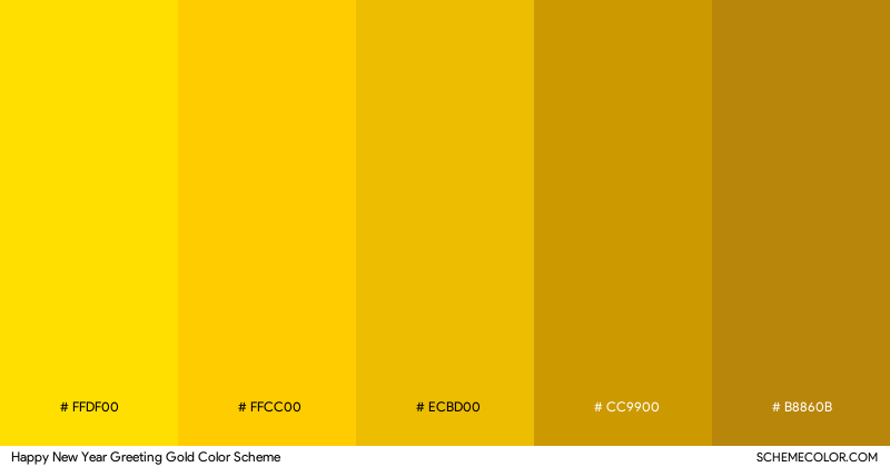 Happy New Year Greeting Gold color scheme