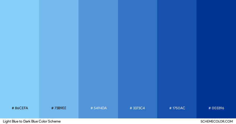 Light Blue to Dark Blue color scheme