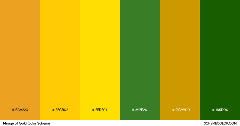 Mirage of gold color palette