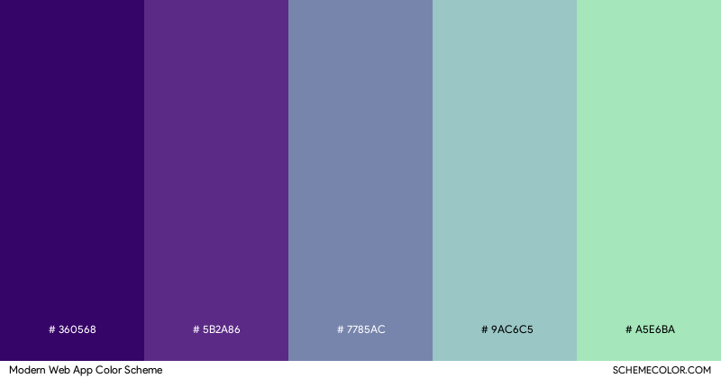 Modern Web App color scheme