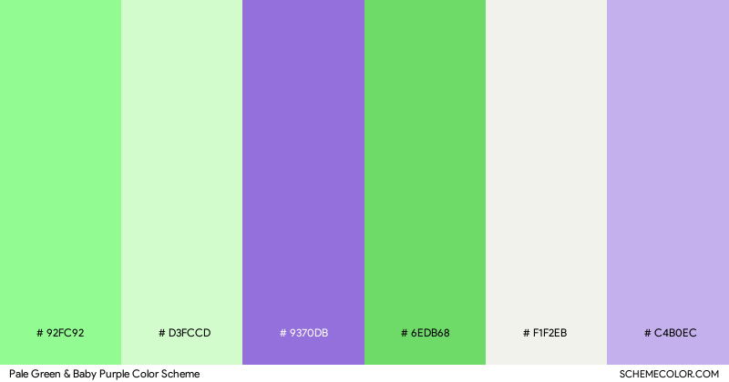 Pale Green & Baby Purple color scheme