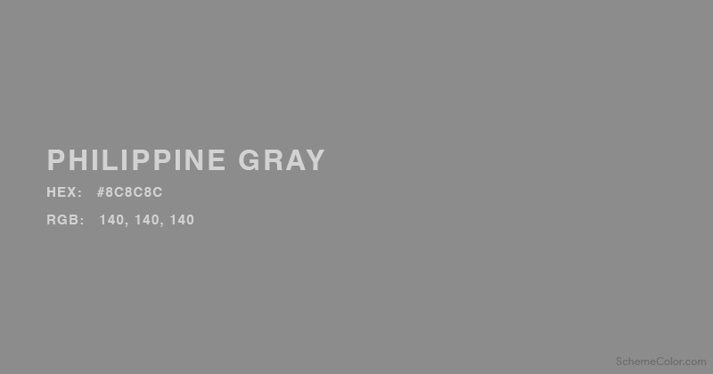 Philippine Gray color - Hex: #8C8C8C