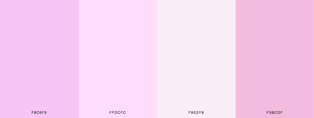 Pink hearts color palette