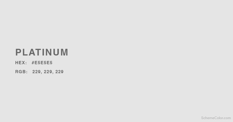 Platinum Color - Hex: #E5E5E5
