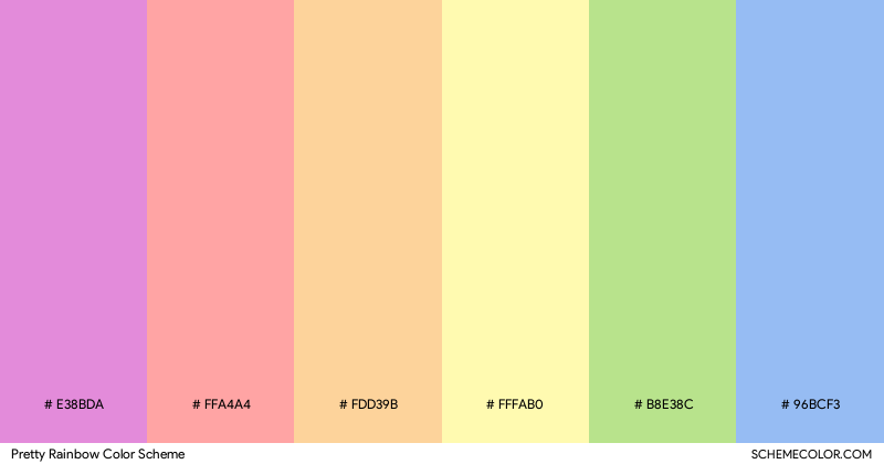 Pretty Rainbow color scheme