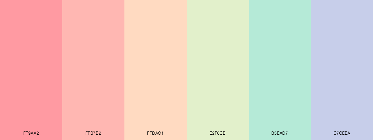 Rainbow Pastels color palette