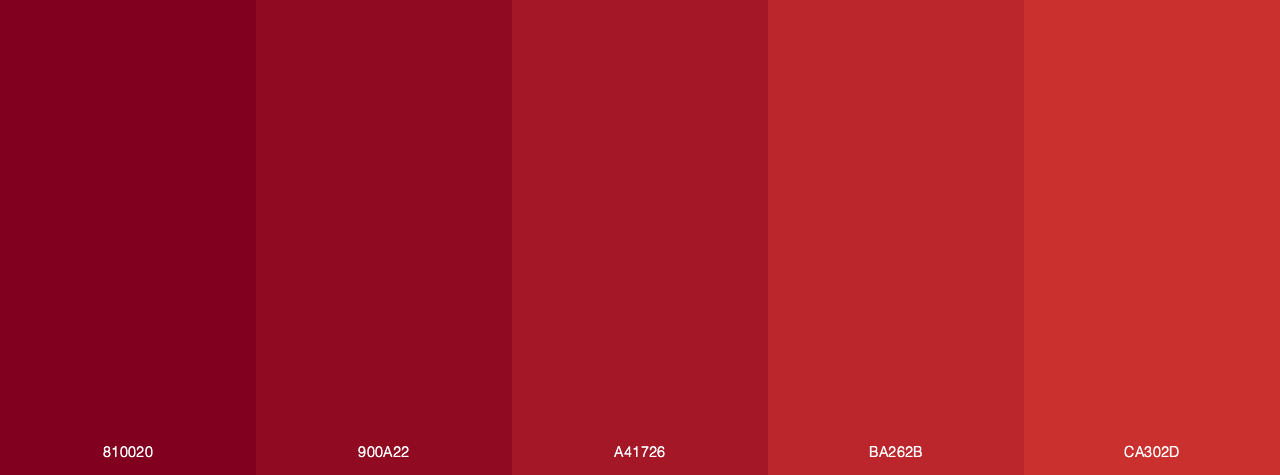 Red to burgundy color palette