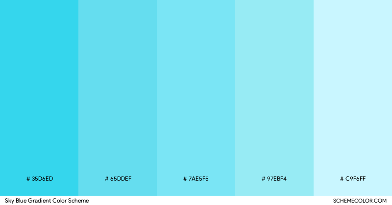 Sky Blue Gradient color scheme