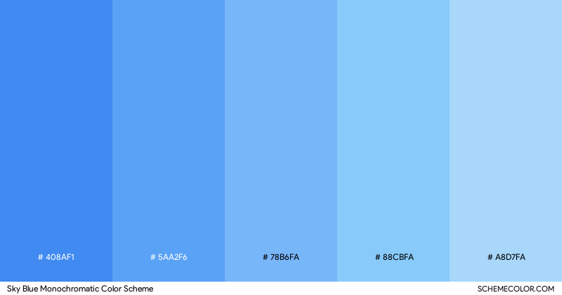 Sky Blue Monochromatic color scheme