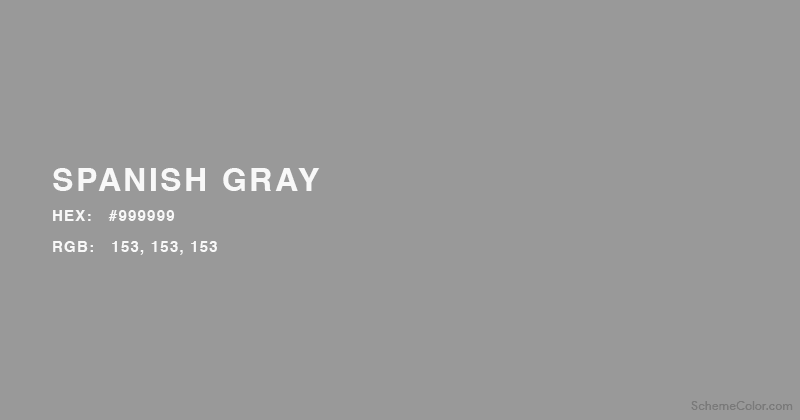 Spanish Gray color - Hex: #999999