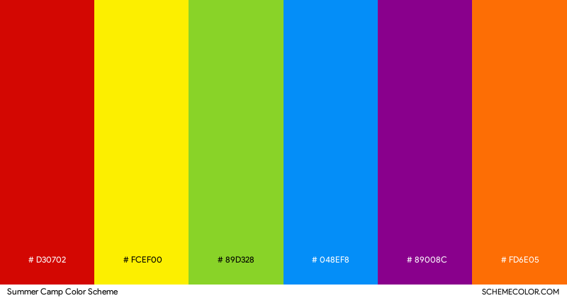 Summer Camp color scheme