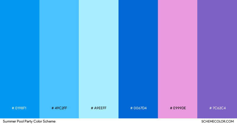 Summer Pool Party color scheme