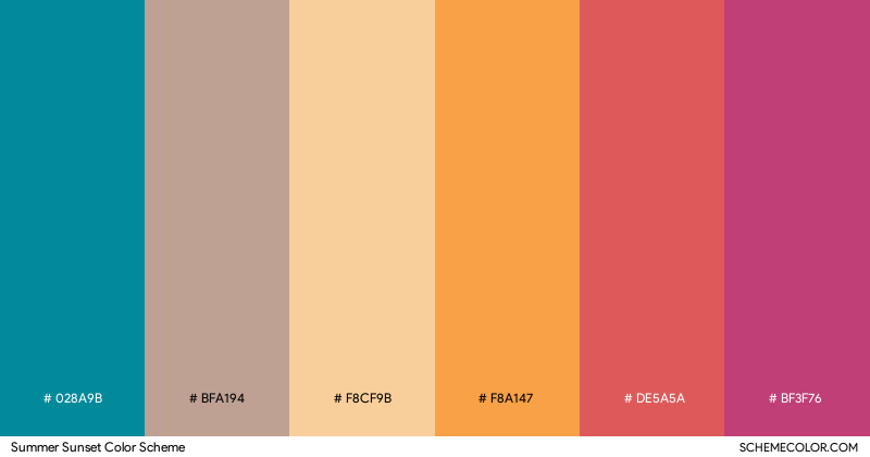 Summer Sunset color scheme