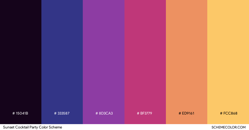 Sunset Cocktail Party color scheme