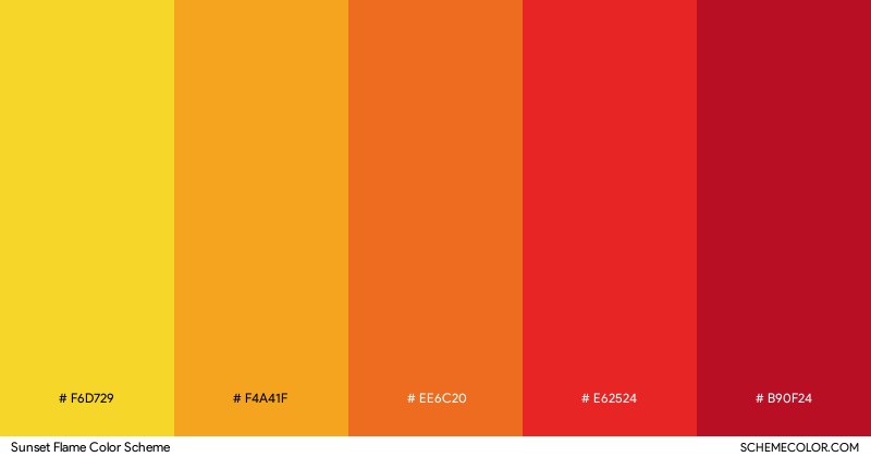 Sunset flame color scheme