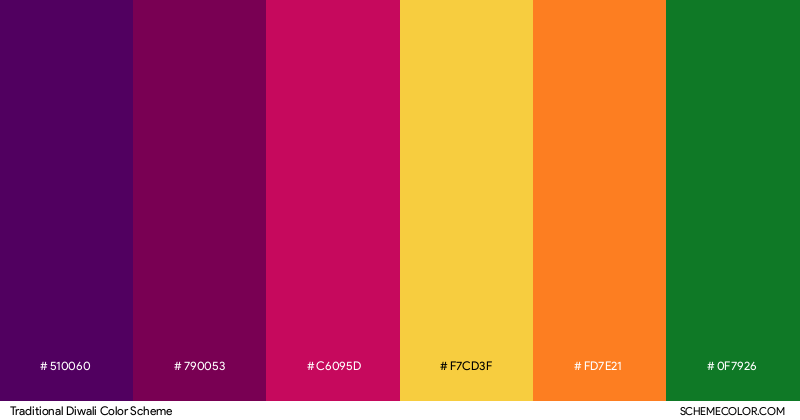 Traditional Diwali color scheme