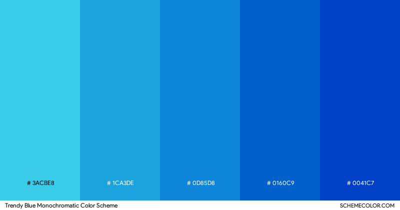 Trendy Blue Monochromatic color scheme