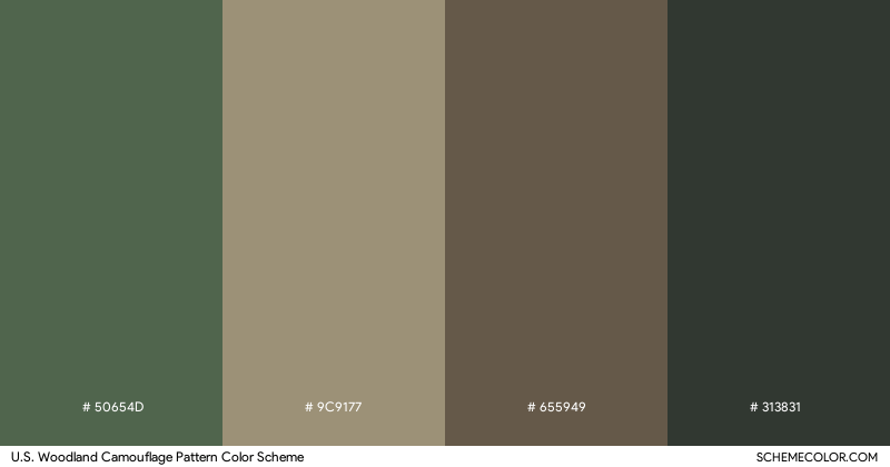 U.S. Woodland Camouflage Pattern color scheme