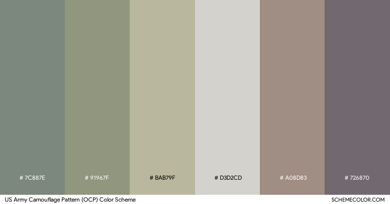 US Army Camouflage Pattern (OCP) color scheme