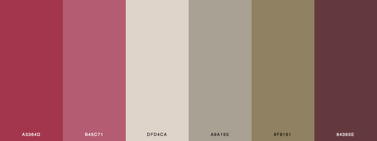 Vintage valentine color palette